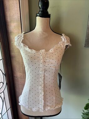 Madden Girl White Top with Black Polka Dots